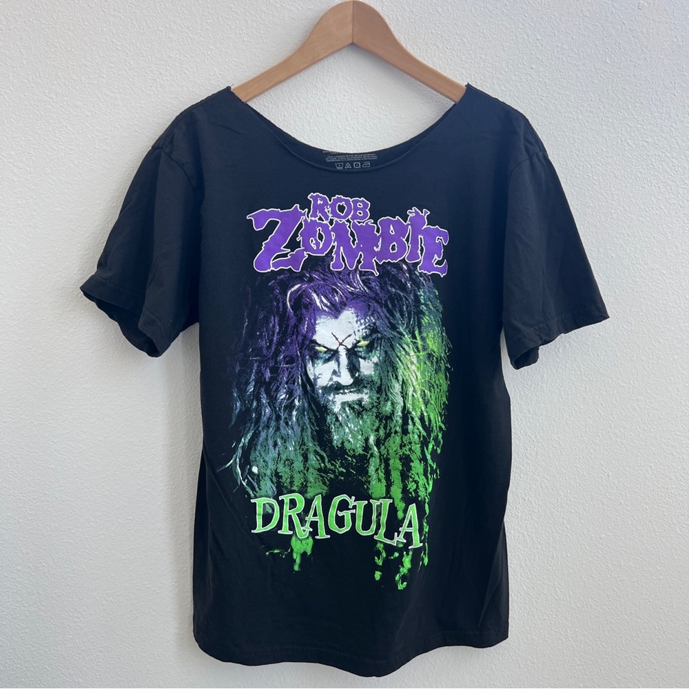 Black Rob Zombie Off The Shoulder Dracula T-shirt